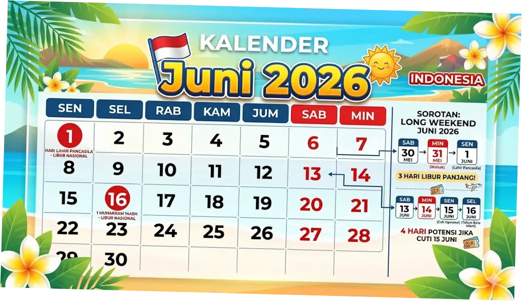 1 Juni 2026: Libur Nasional Hari Lahir Pancasila dan Jadwal Libur Lainnya