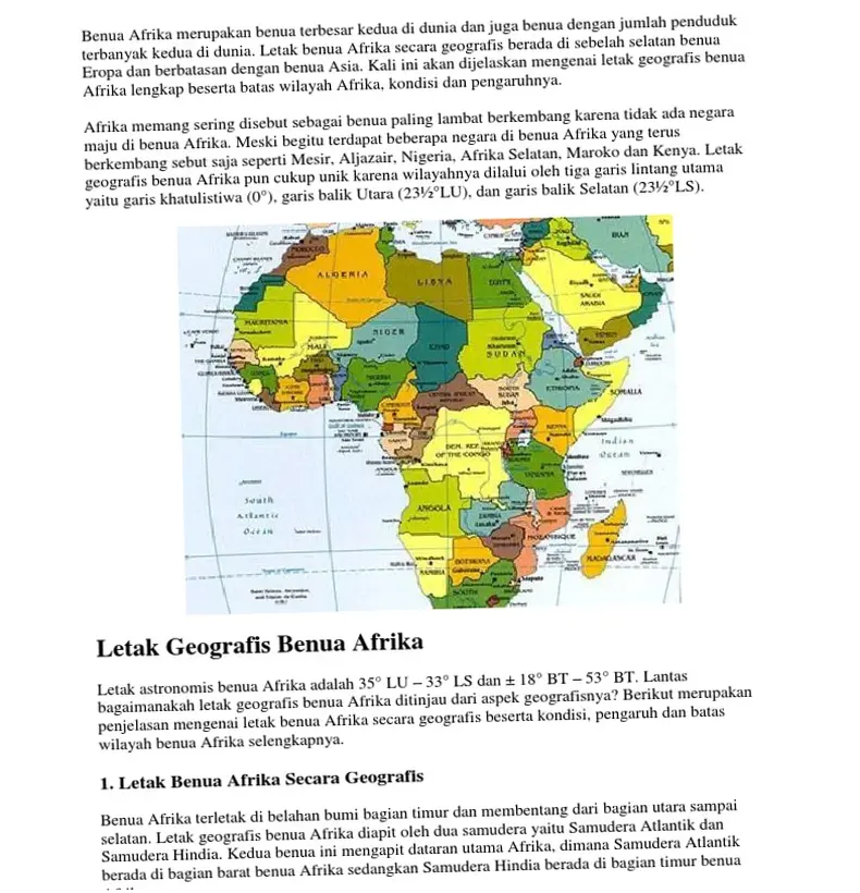Afrika: Benua yang Penuh Dinamika dan Tantangan