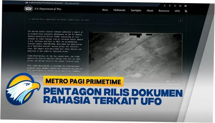 Pentagon Rilis Dokumen Rahasia UFO, Apa yang Terungkap?