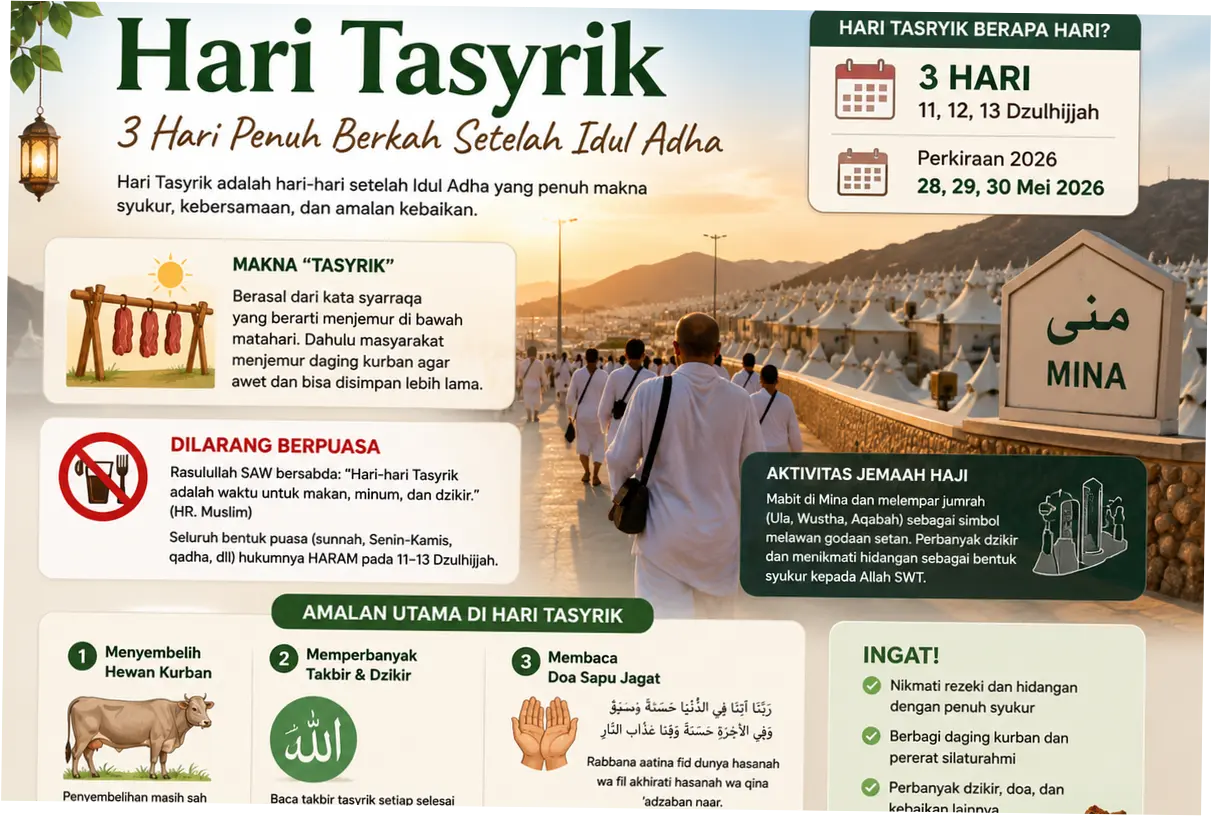 Hari Tasyrik: Makna, Sejarah, dan Amalan yang Wajib Dilakukan